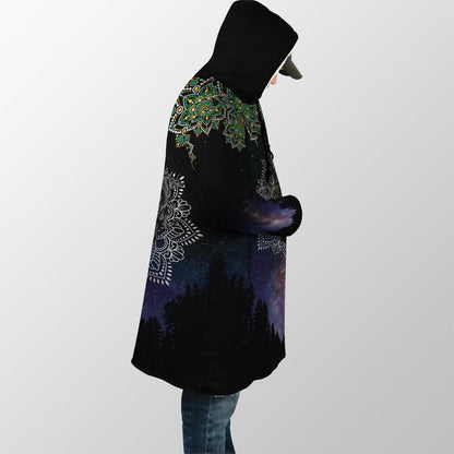 Lobo Wolf Mandala 3D Over Printed Cloak for Men and Women-ML