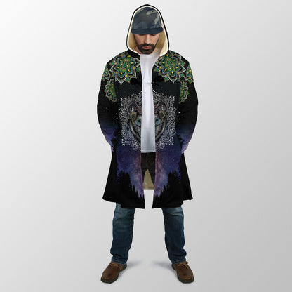 Lobo Wolf Mandala 3D Over Printed Cloak for Men and Women-ML