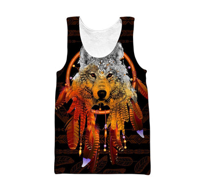 Wolf Native 3D Over Printed Hoodie for Men and Women-ML