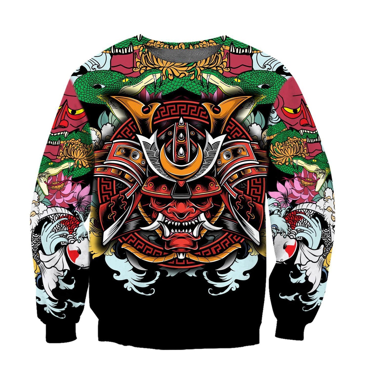 Samurai Tattoo 3D Over Printed Hoodie for Men and Women-ML