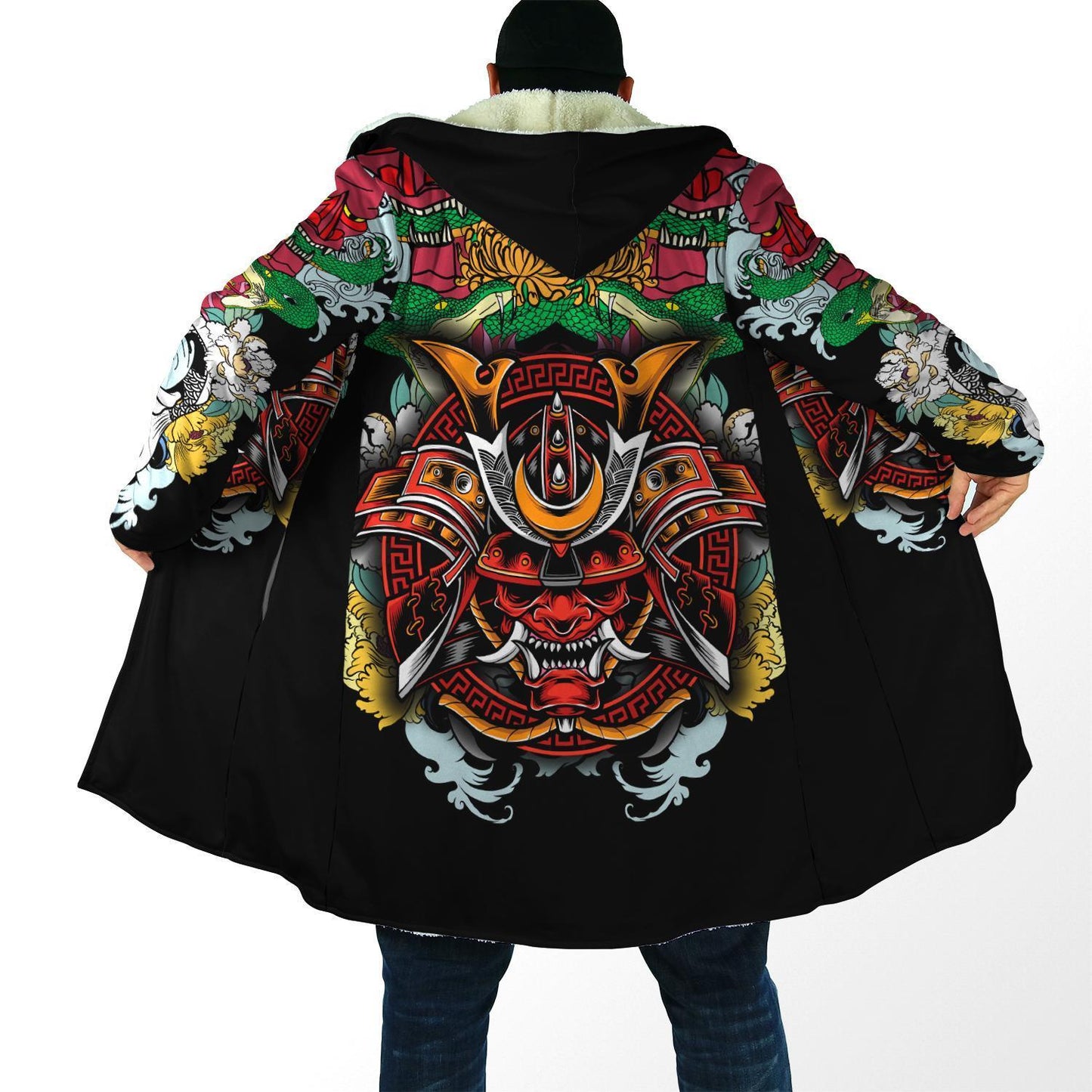 Samurai Tattoo 3D Over Printed Cloak for Men and Women-ML