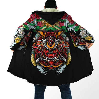 Samurai Tattoo 3D Over Printed Cloak for Men and Women-ML