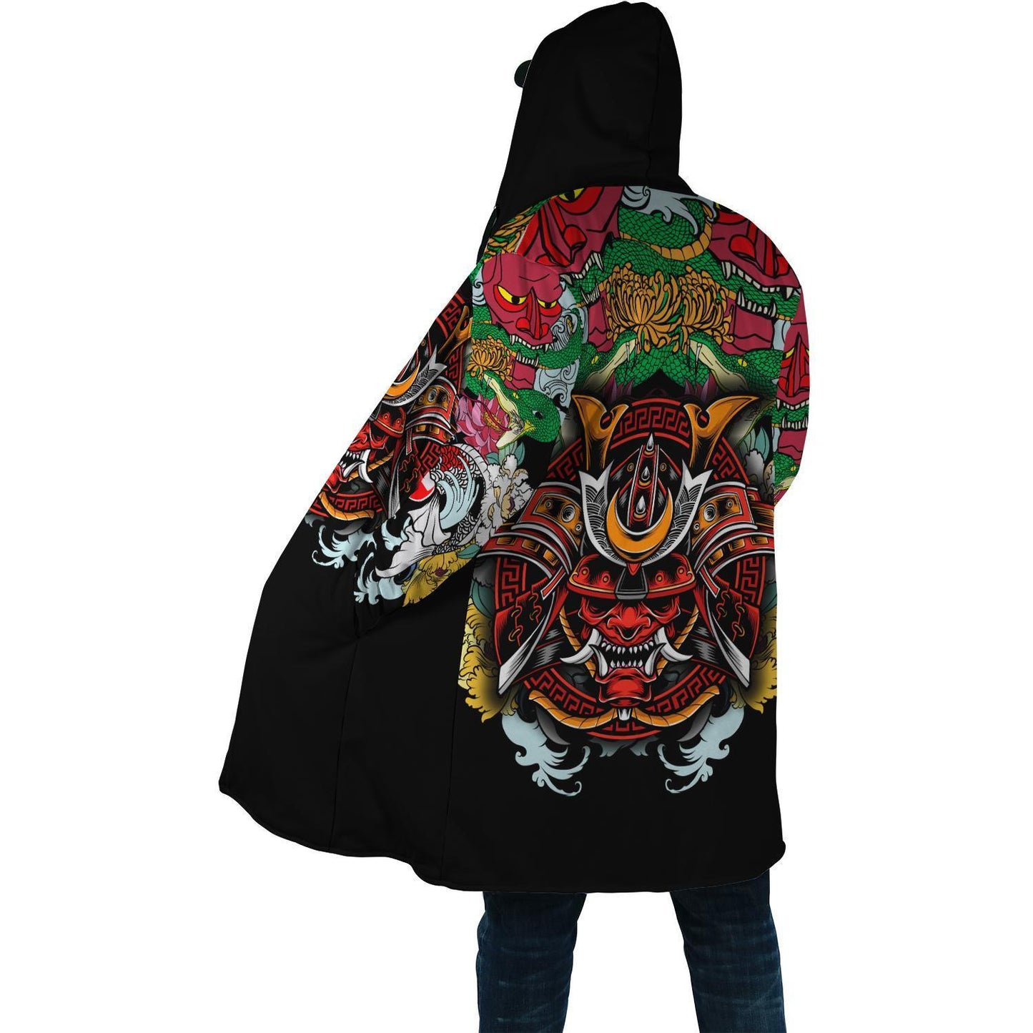 Samurai Tattoo 3D Over Printed Cloak for Men and Women-ML