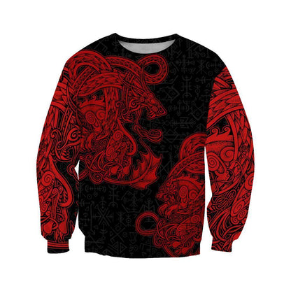 Jormungandr and Fenrir Vikings 3D Over Printed Hoodie for Men and Women-ML