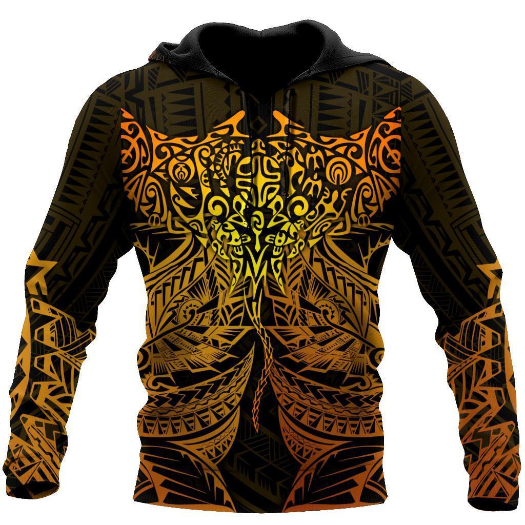 Amazing Polynesian Ray Tattoo Hoodie for Men and Women