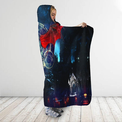 Death & Live Gothic Art 3D Over Printed Hooded Blanket for Men and Women-ML