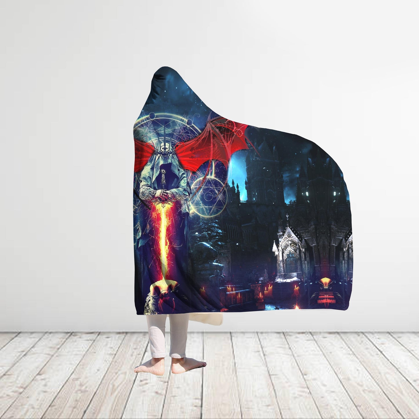 Death & Live Gothic Art 3D Over Printed Hooded Blanket for Men and Women-ML
