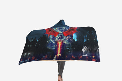 Death & Live Gothic Art 3D Over Printed Hooded Blanket for Men and Women-ML