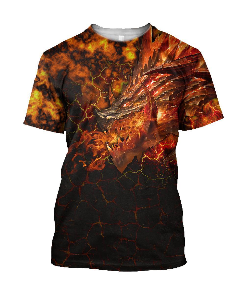 Lava Dragon 3D Over Printed Hoodie for Men and Women-ML