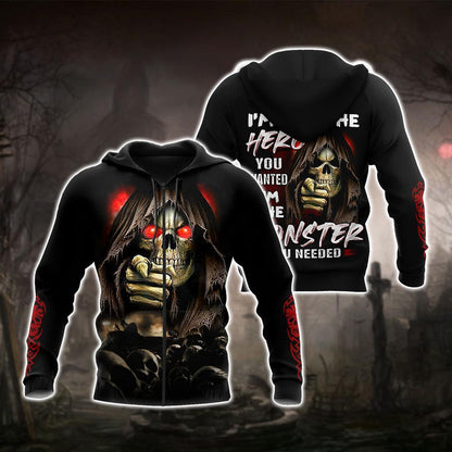 Skull I'm Not The Hero You Wanted 3D All Over Printed Hoodie VP12092002