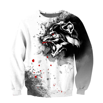 Wolf 3D Over Printed Hoodie for Men and Women-ML