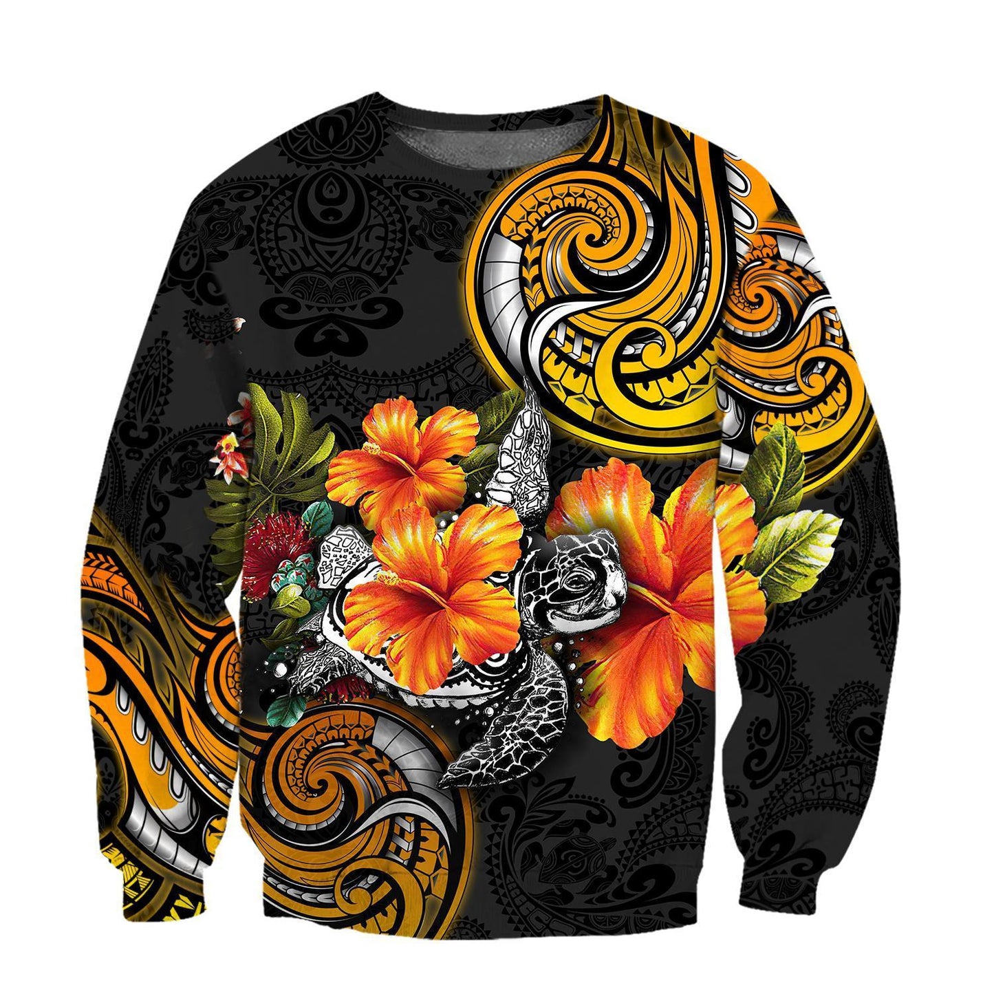 Amazing Polynesian Turtle Hibiscus Hoodie for Men and Women-ML