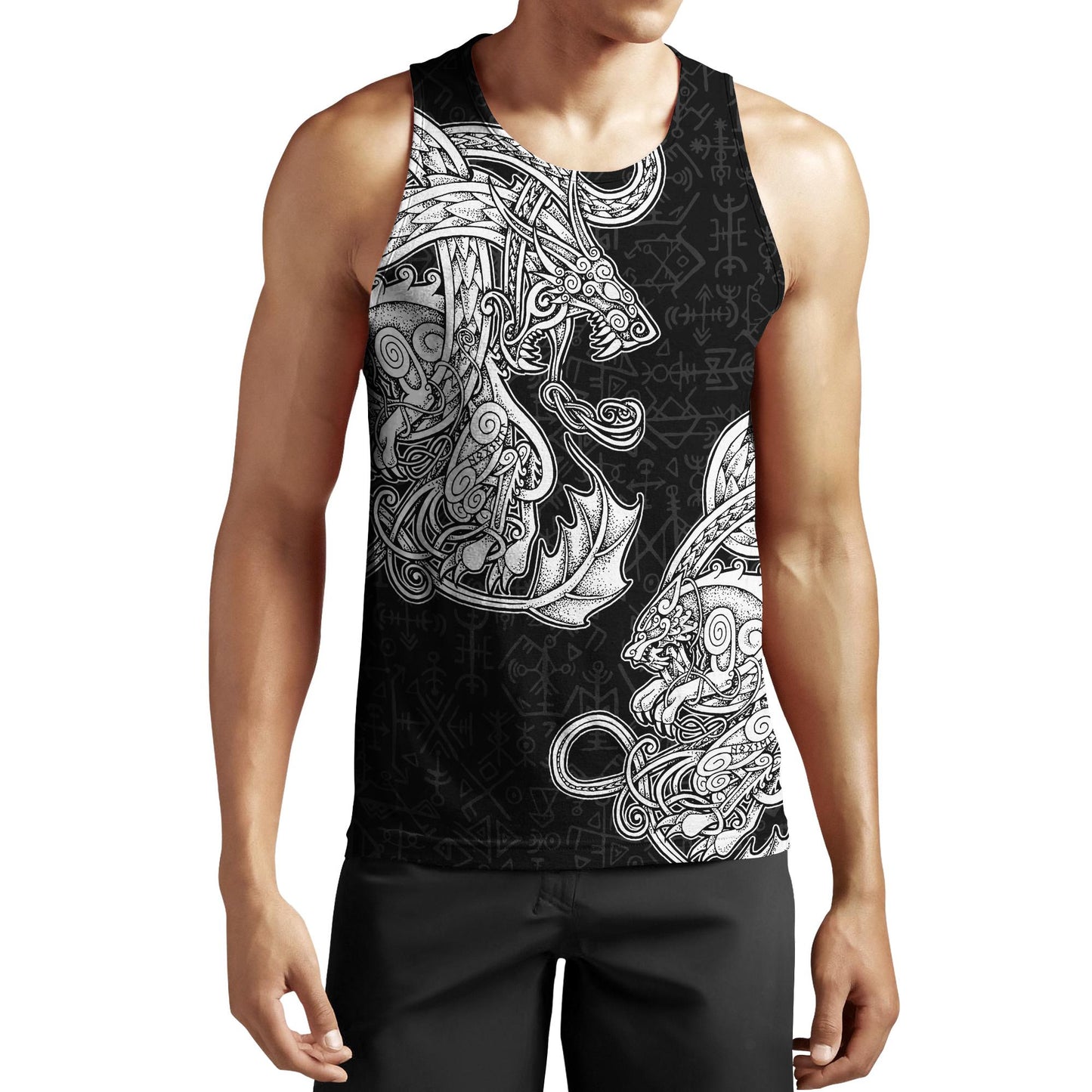 White Jormungandr and Fenrir Vikings 3D Over Printed Hoodie for Men and Women-ML