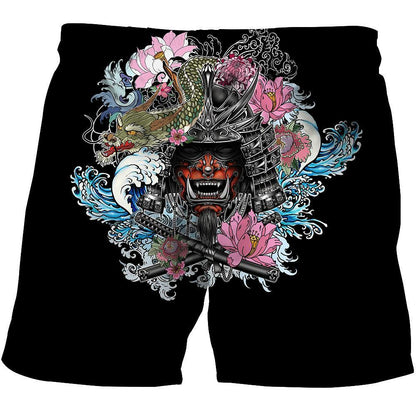 Samurai Oni Mask Tattoo 3D Over Printed Hoodie for Men and Women-ML