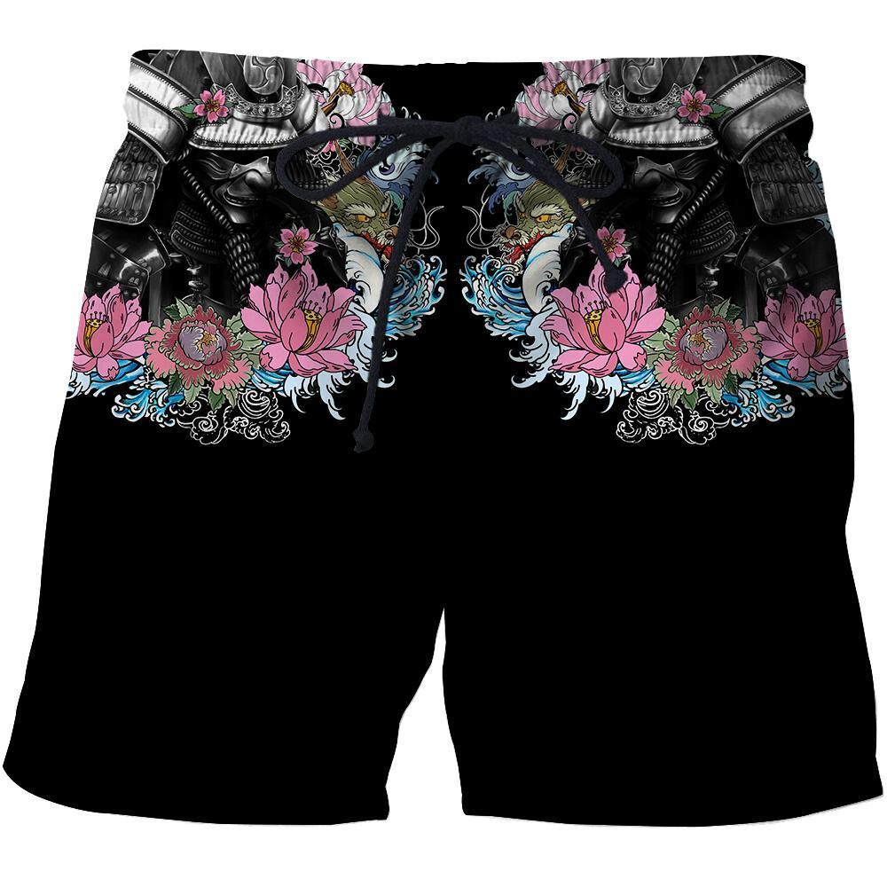 Samurai Oni Mask Tattoo 3D Over Printed Hoodie for Men and Women-ML