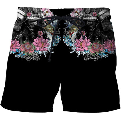 Samurai Oni Mask Tattoo 3D Over Printed Hoodie for Men and Women-ML