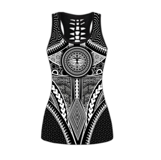 Amazing Polynesian Pattern Legging & Tank top