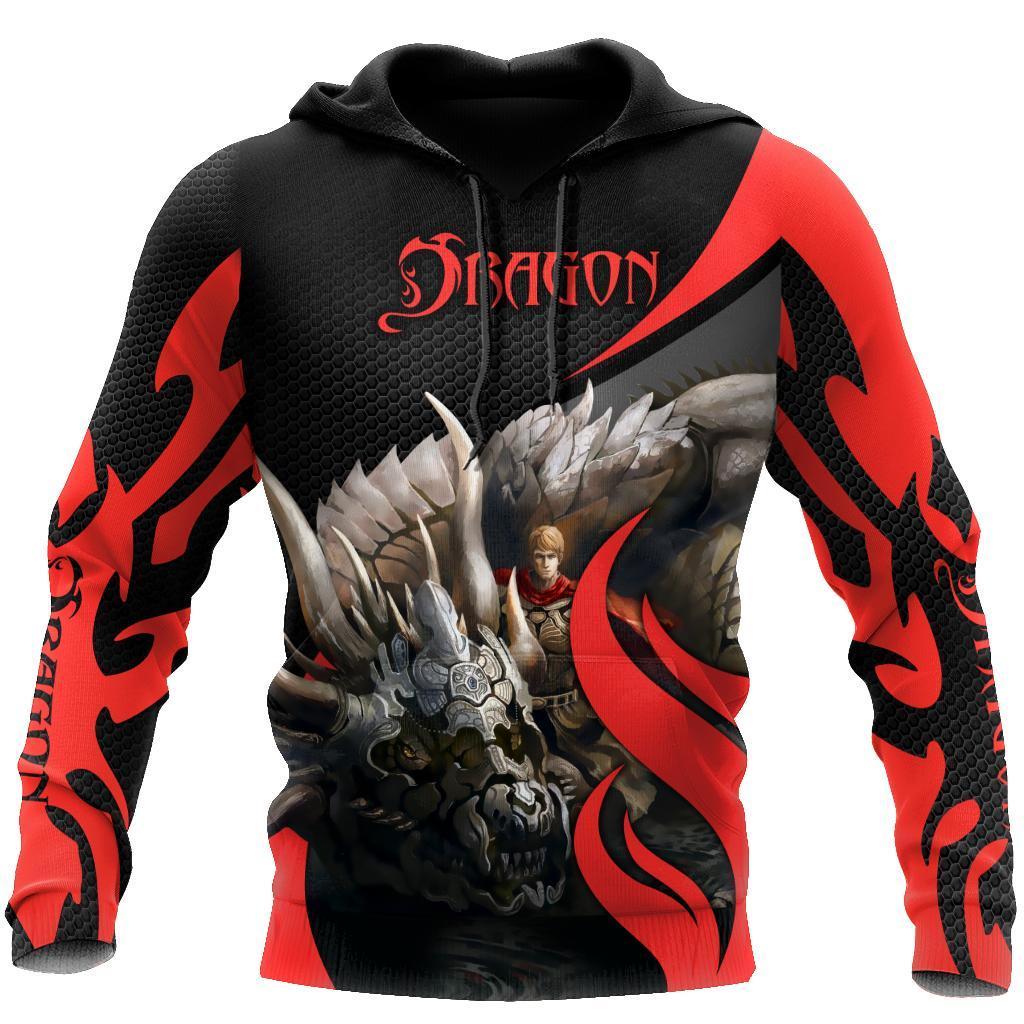 Dragon Knight Art 3D Over Printed Hoodie for Men and Women-ML