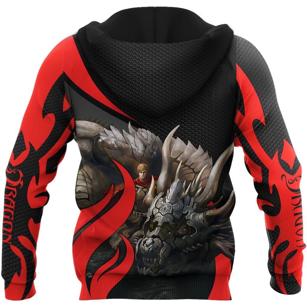 Dragon Knight Art 3D Over Printed Hoodie for Men and Women-ML