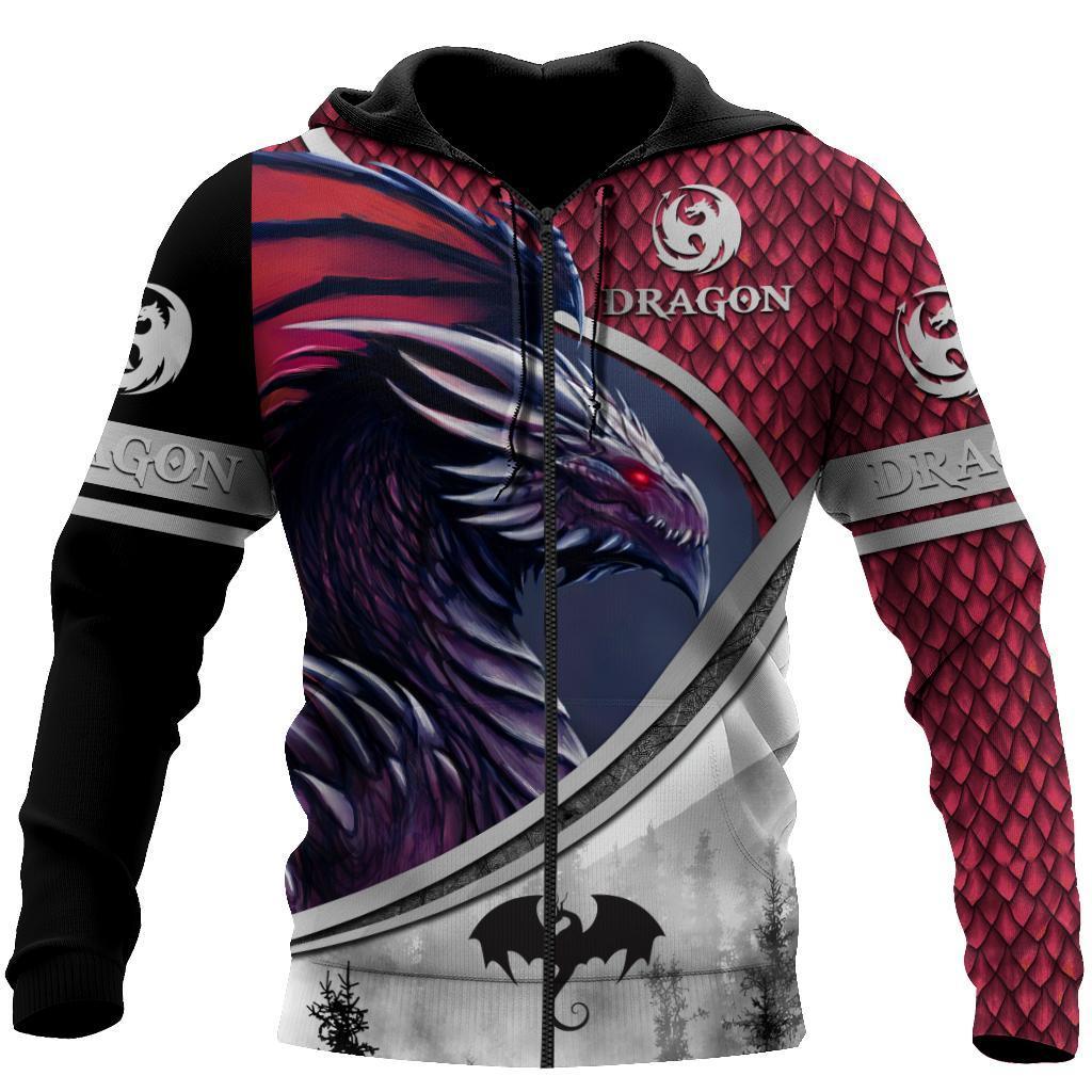 Love Dragon Art 3D Over Printed Hoodie for Men and Women-ML