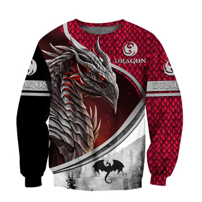 Love Dragon Art 3D Over Printed Hoodie for Men and Women-ML