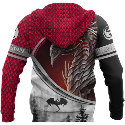 Love Dragon Art 3D Over Printed Hoodie for Men and Women-ML
