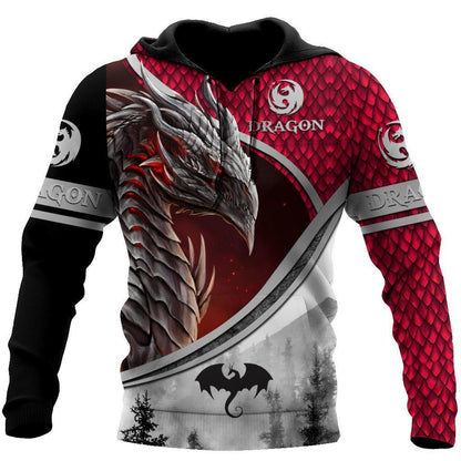 Love Dragon Art 3D Over Printed Hoodie for Men and Women-ML