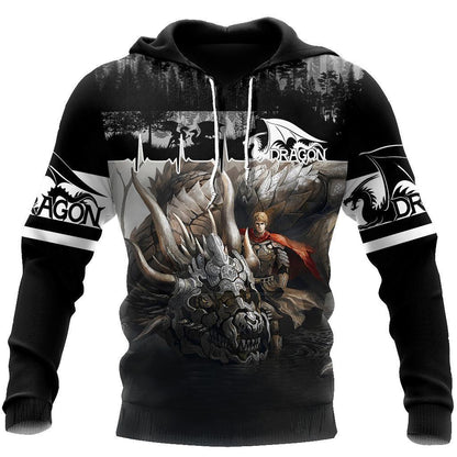 Dragon Knight II Art 3D Over Printed Hoodie for Men and Women-ML