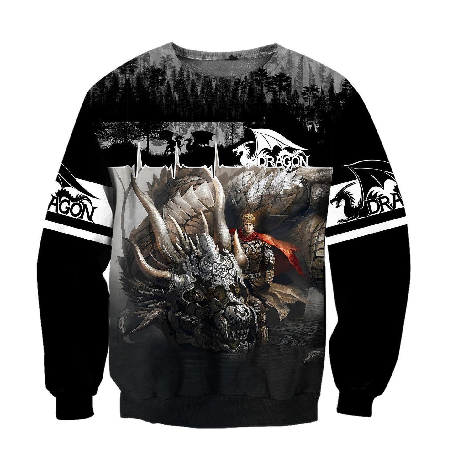 Dragon Knight II Art 3D Over Printed Hoodie for Men and Women-ML