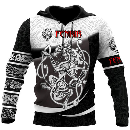 Fenrir II Viking Tattoo 3D Over Printed Hoodie for Men and Women-ML