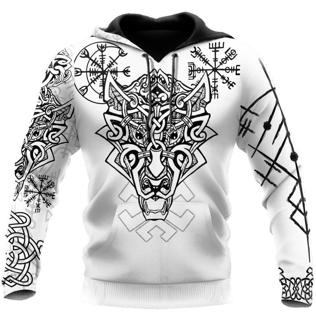 Fenrir Viking Wolf 3D Over Printed Hoodie for Men and Women-ML