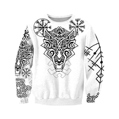 Fenrir Viking Wolf 3D Over Printed Hoodie for Men and Women-ML