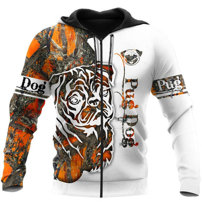 Pug Dog Camo 3D All Over Printed Unisex PL