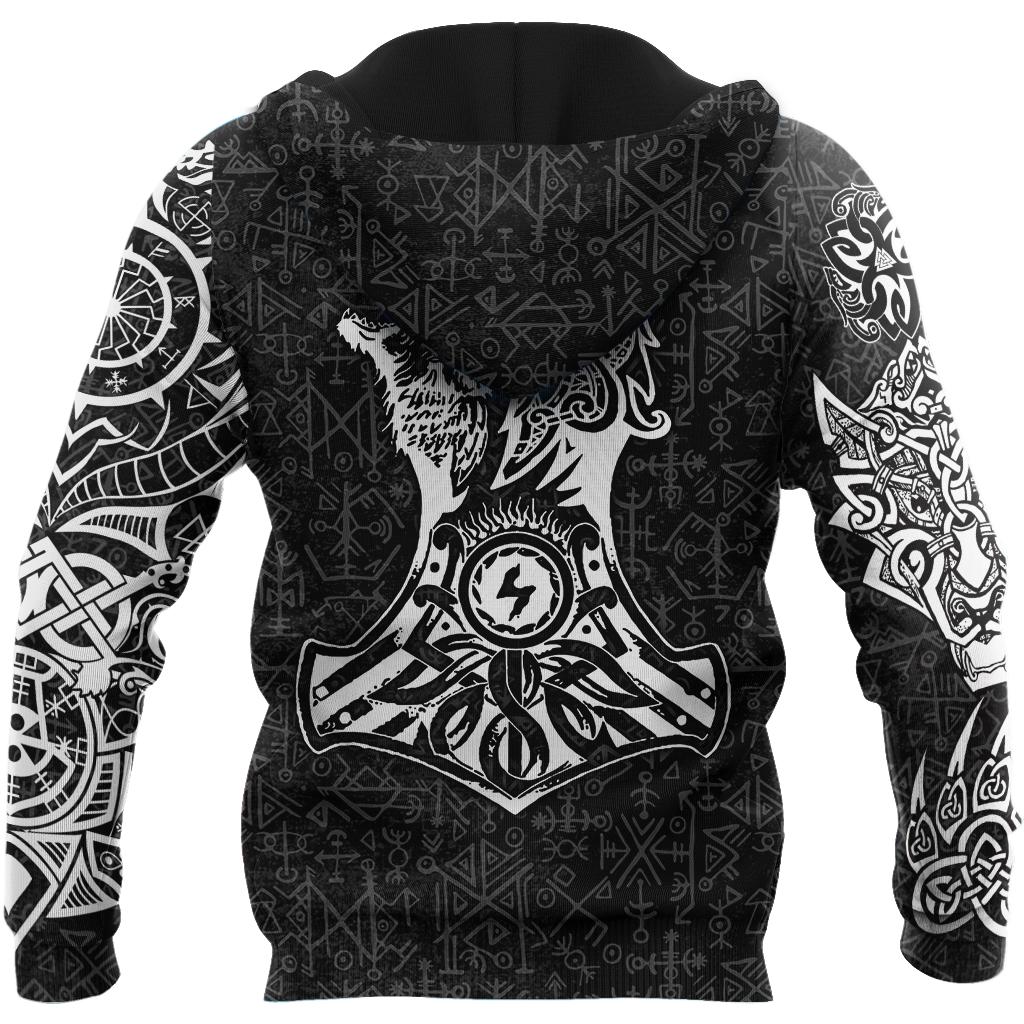 Fenrir And Nidhogg Viking Tattoo 3D Over Printed Hoodie for Men and Women-ML