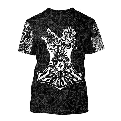 Fenrir And Nidhogg Viking Tattoo 3D Over Printed Hoodie for Men and Women-ML