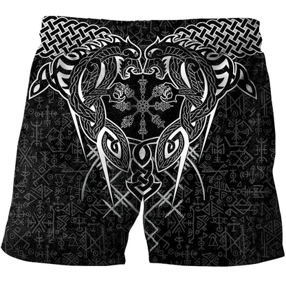 Fenrir And Nidhogg Viking Tattoo 3D Over Printed Hoodie Unisex-ML