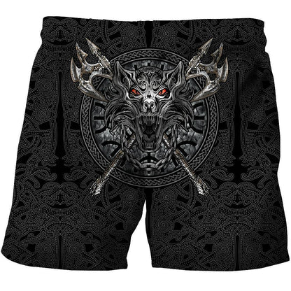 Fenrir Viking Tattoo 3D Over Printed Hoodie Unisex-ML