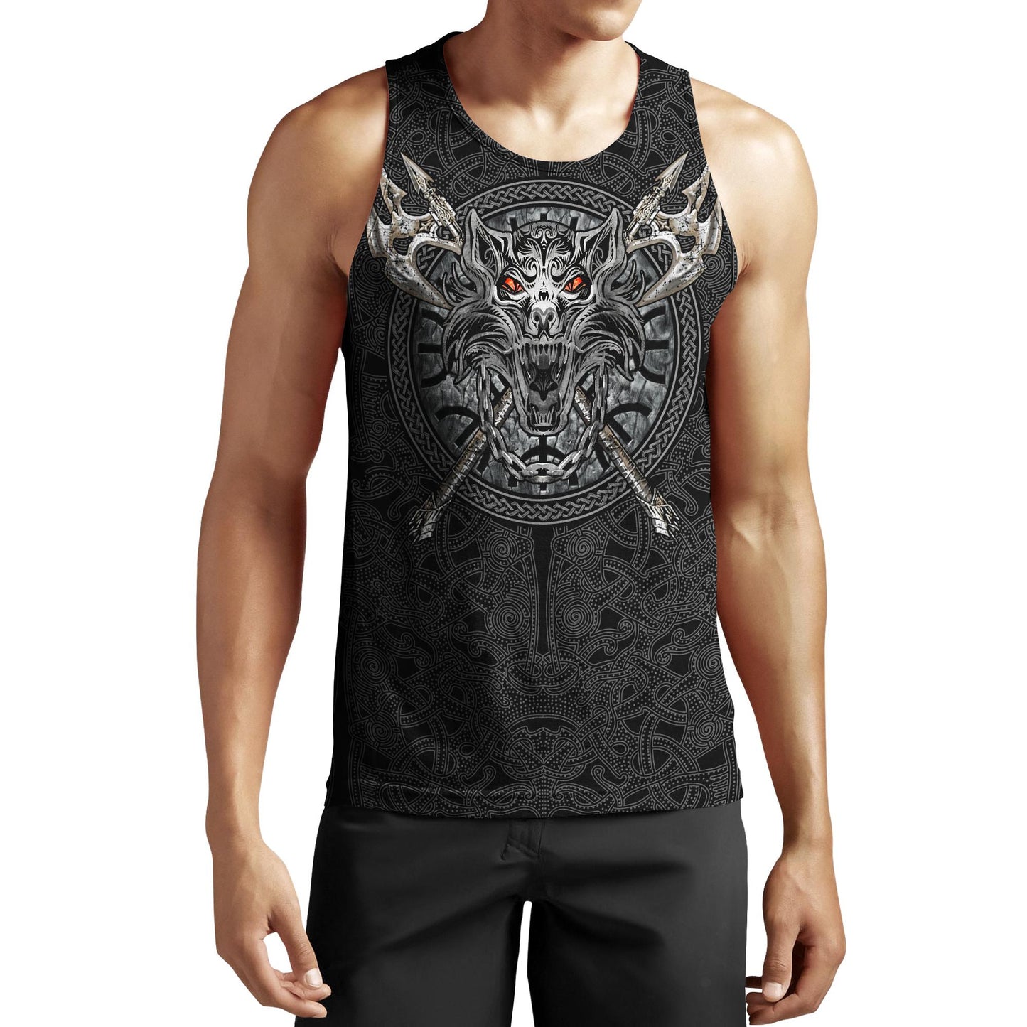 Fenrir Viking Tattoo 3D Over Printed Hoodie Unisex-ML