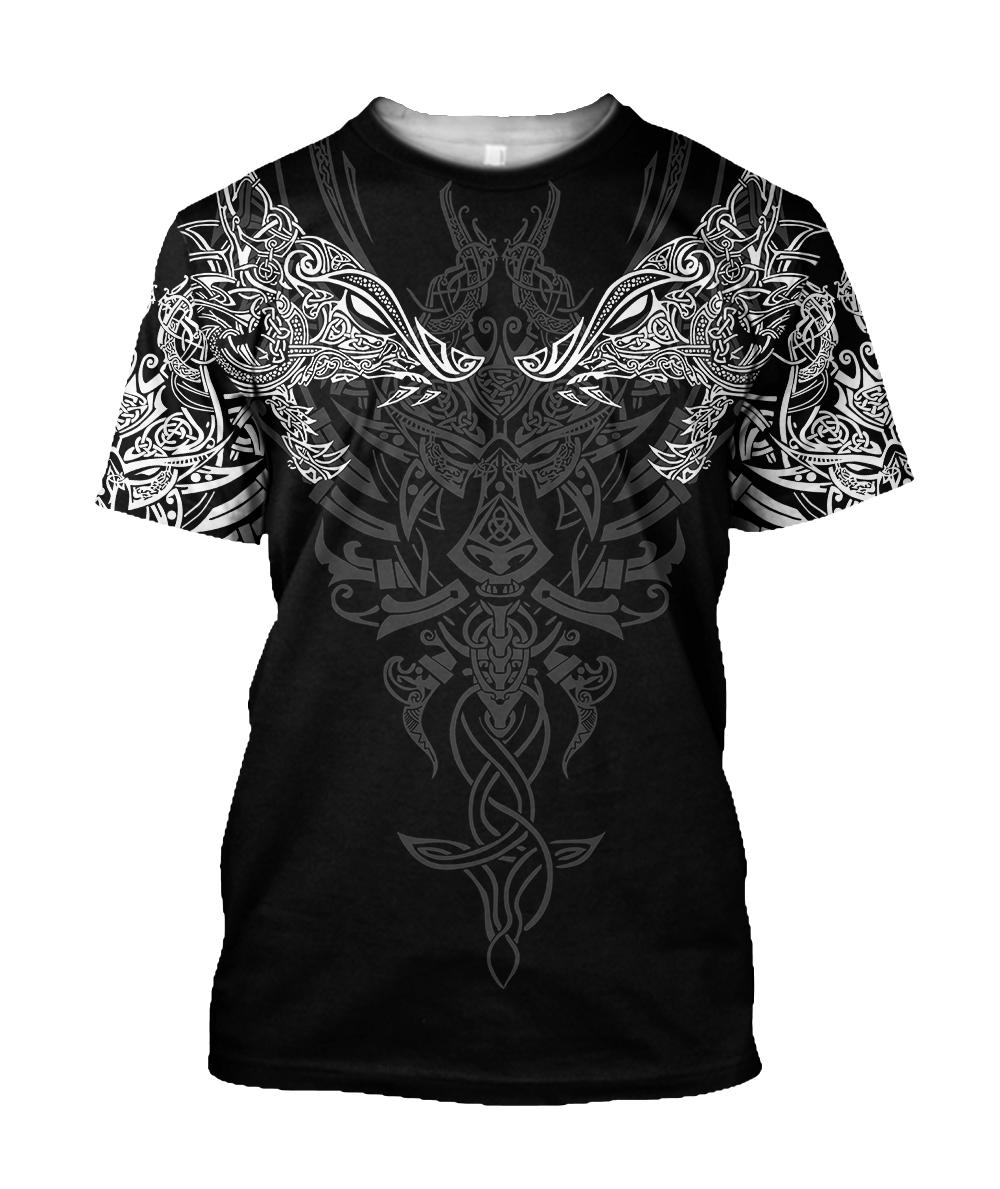 Geki & Freki Viking Wolf 3D Over Printed Hoodie for Men and Women-ML