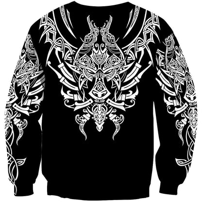 Geki & Freki Viking Wolf 3D Over Printed Hoodie for Men and Women-ML