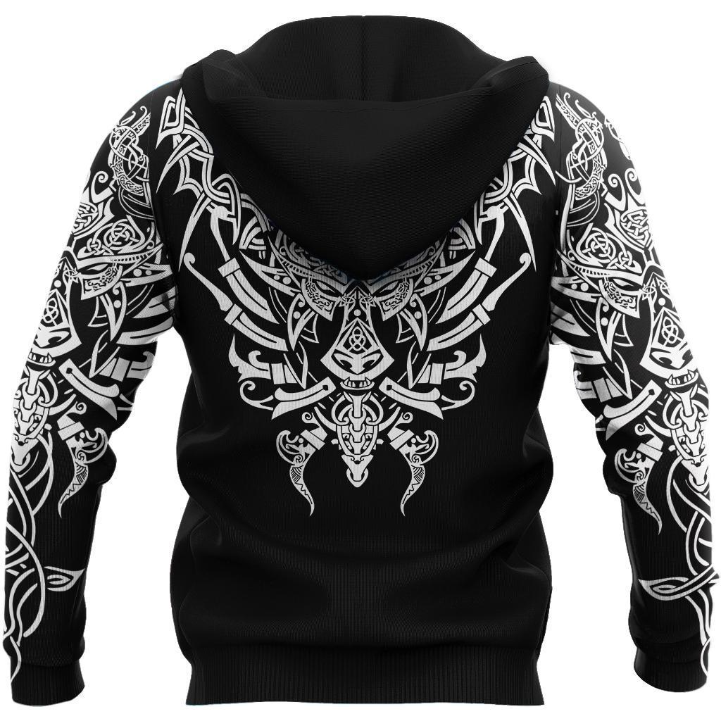 Geki & Freki Viking Wolf 3D Over Printed Hoodie for Men and Women-ML