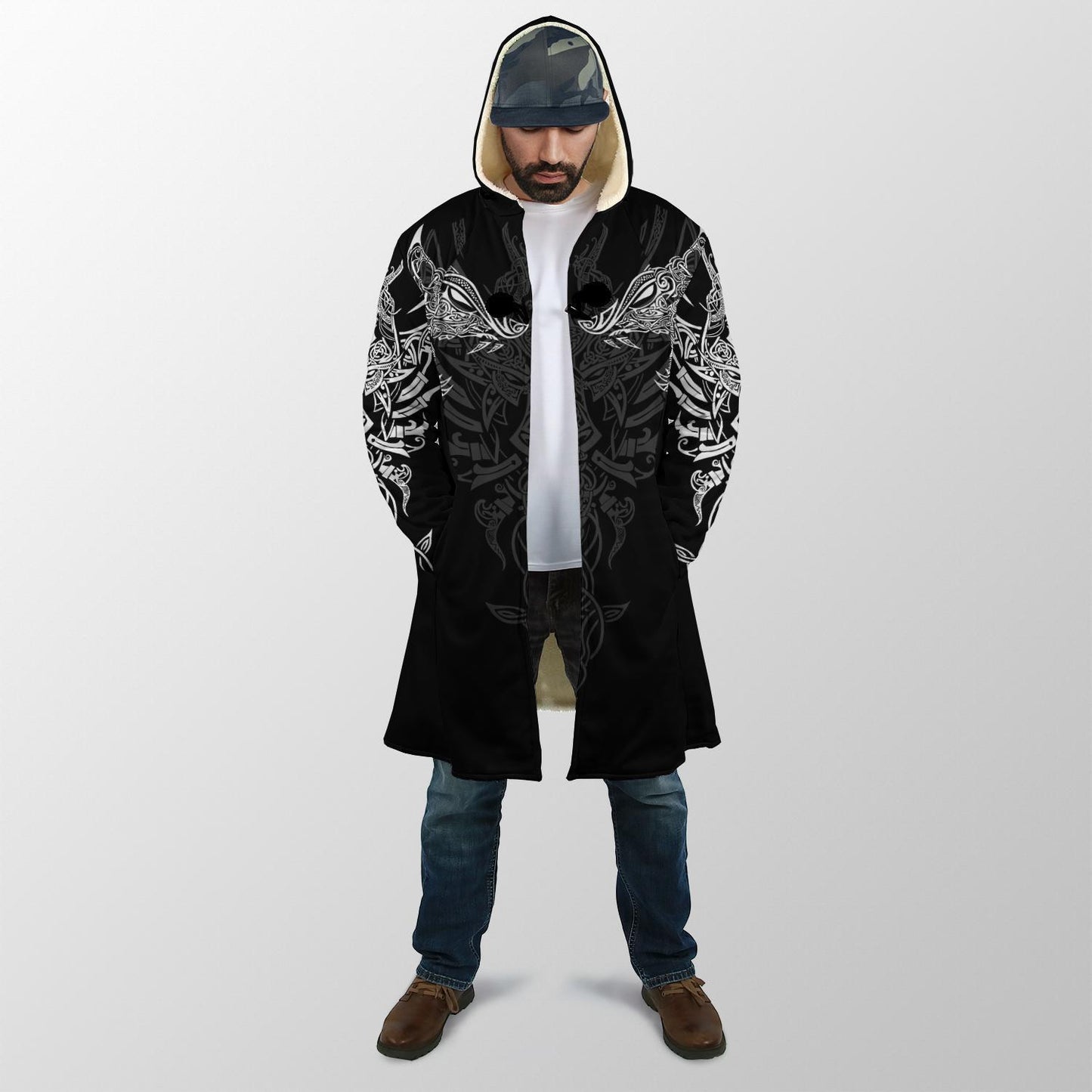 Geki & Freki Viking Wolf 3D Over Printed Hoodie for Men and Women-ML