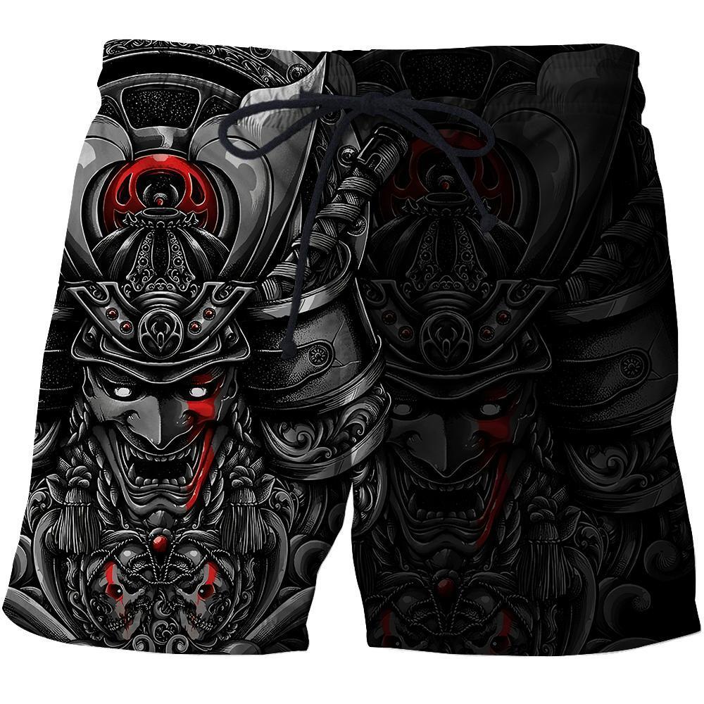 Samurai Helmet Tattoo 3D Over Printed Unisex Hoodie-ML