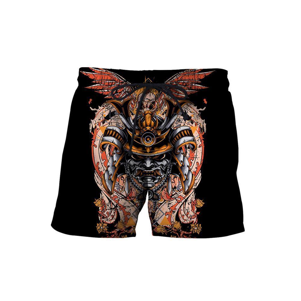 Samurai Helmet Tattoo 3D Over Printed Unisex Hoodie-ML
