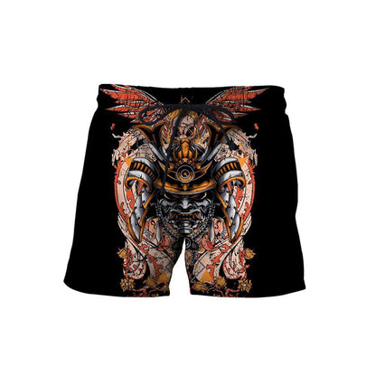 Samurai Helmet Tattoo 3D Over Printed Unisex Hoodie-ML