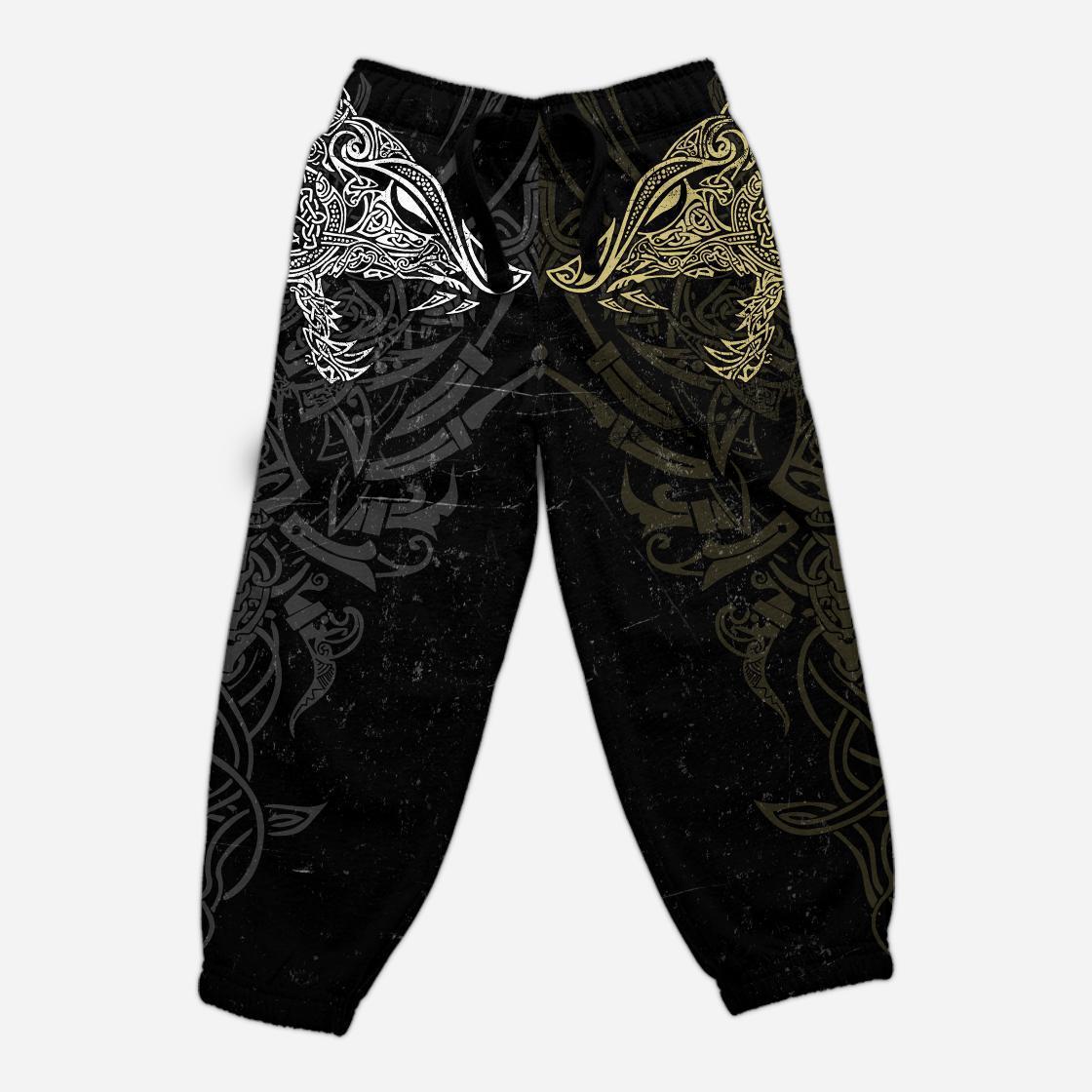 Geki And Freki Viking Wolf II Tattoo 3D Over Printed Unisex Hoodie-ML