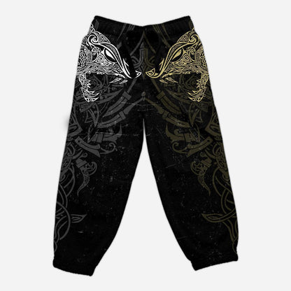 Geki And Freki Viking Wolf II Tattoo 3D Over Printed Unisex Hoodie-ML