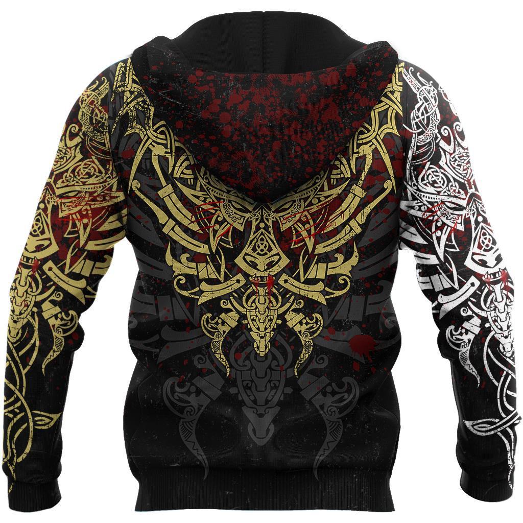 Geki And Freki Viking Wolf III Tattoo 3D Over Printed Unisex Hoodie-ML