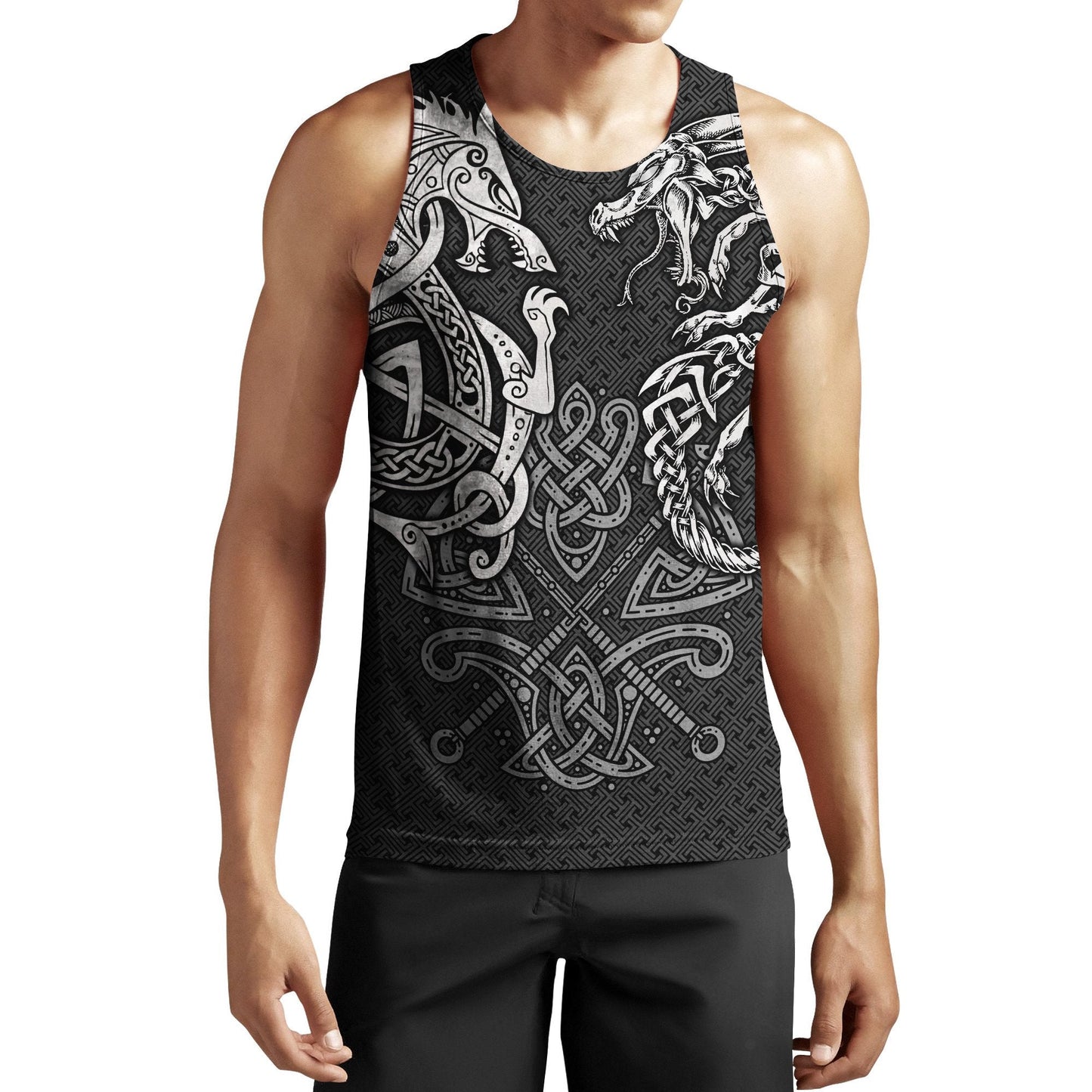 Viking Wolf And Dragon Tattoo 3D All Over Printed Unisex Hoodie-ML