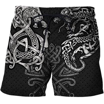 Viking Wolf And Dragon Tattoo 3D All Over Printed Unisex Hoodie-ML